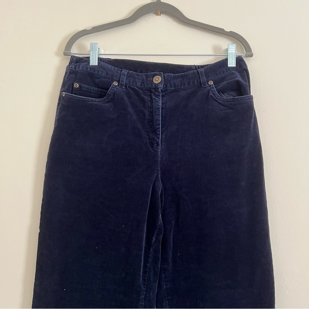 🛍️Ruby Rd. Women Straight Leg Corduroy Pants Navy Blue sz 8 Cotton Work Gorpcore - Picture 2 of 13